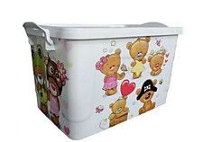 Контейнер 6 (35л) Медвежата белый 1/10